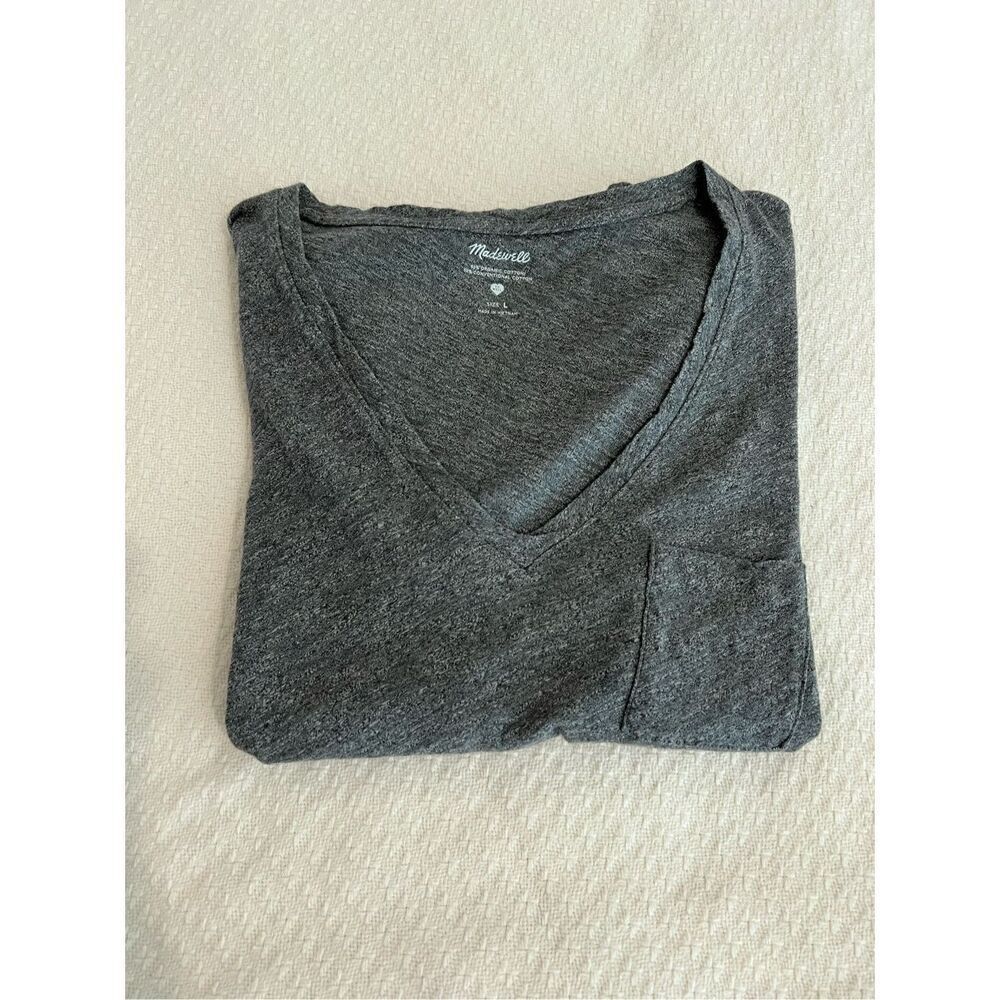 Madewell gray v-neck T-shirt tee